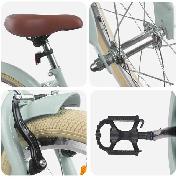 vidaXL Bicicleta Infantil 20 Polegadas para 6-11 Anos Verde Claro