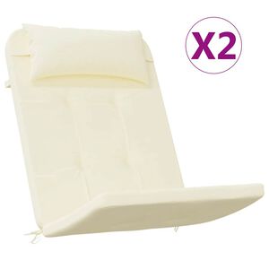 vidaXL Almofad&otilde;es p/ cadeira adirondack 2 pcs tecido oxford cor creme