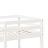 vidaXL Cama alta sem colch&atilde;o 75x190 cm pinho maci&ccedil;o branco