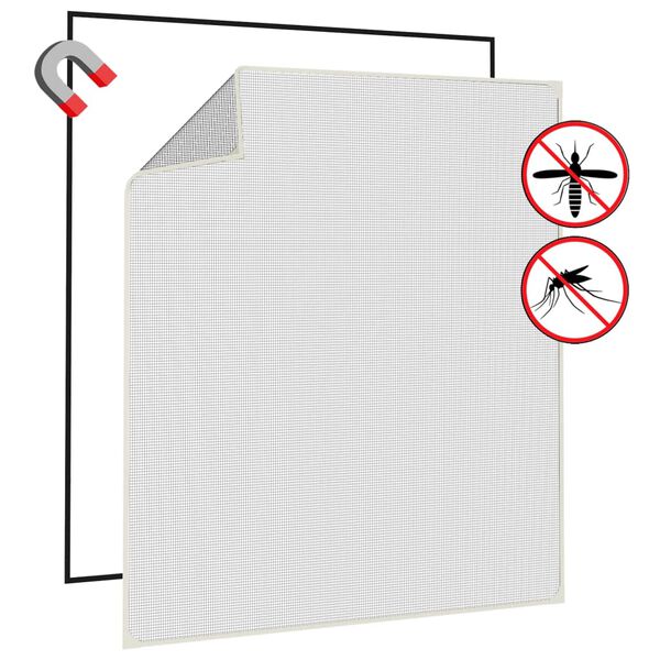 vidaXL Tela anti-insetos magnética para janelas 120x140 cm branco