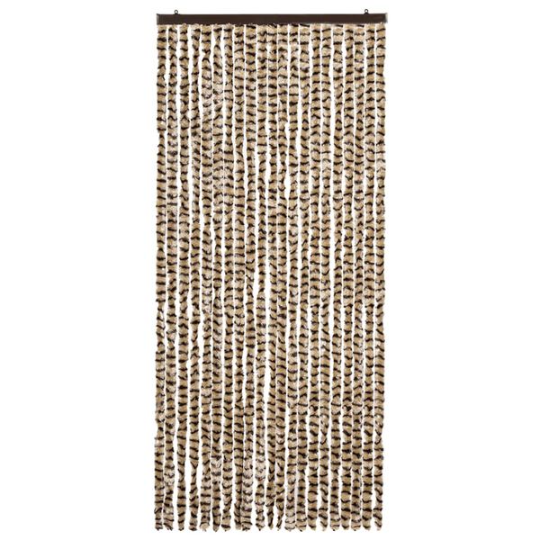 vidaXL Cortina anti-insetos 90x220 cm chenille bege e castanho
