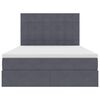 vidaXL Cama com arruma&ccedil;&atilde;o e LED Cinza Escuro 140 x 200 cm Veludo