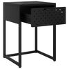 vidaXL Mesa de cabeceira 38x35x54 cm a&ccedil;o preto
