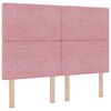 vidaXL Cama Box com colch&atilde;o com cabeceira Rosa 190 x 140 cm Veludo