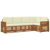 vidaXL Conjunto de Sof&aacute; Sectional com almofada 5 pcs Natural e Creme