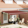 vidaXL Toldo Retr&aacute;til Manual Laranja e Marrom 400 &times; 300 cm
