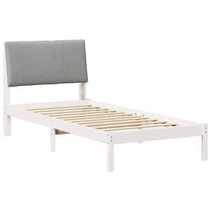 vidaXL Estrutura da cama Branco e cinza claro 90 x 190 cm