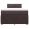 vidaXL Cama boxspring com colch&atilde;o 120x190 cm tecido castanho-escuro