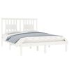 vidaXL Estrutura de cama 140x190 cm madeira de pinho maci&ccedil;a branco