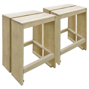 vidaXL Bancos de bar para exterior 2 pcs pinho impregnado