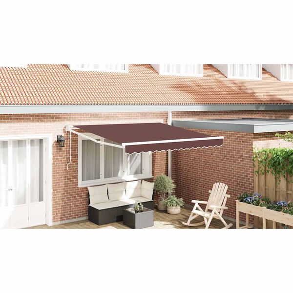 vidaXL Toldo retr&aacute;til autom&aacute;tico 300x250 cm castanho