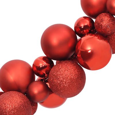 vidaXL Grinalda de Natal com bolas 175 cm poliestireno vermelho
