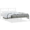 vidaXL Estrutura de cama com cabeceira 135x190 cm metal branco