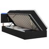 vidaXL Cama de Armazenamento LED com Colch&atilde;o Preto 90 x 190 cm Tecido