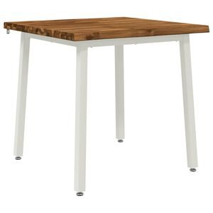 vidaXL 60 x 55 x 75 cm Madeira S&oacute;lida de Ac&aacute;cia Natural e Branco