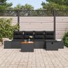 vidaXL Conjunto de Sof&aacute; de Jardim 6 pcs Preto Rattan Sint&eacute;tico
