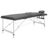 vidaXL Mesa massagens c/ 2 zonas estrutura alum&iacute;nio 186x68cm antracite