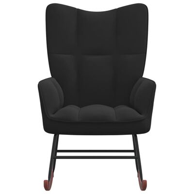vidaXL Cadeira de baloiço veludo preto