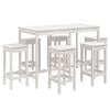 vidaXL 7 pcs conjunto de bar para jardim pinho maci&ccedil;o branco
