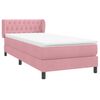 vidaXL Cama com molas/colch&atilde;o 80x220 cm veludo rosa