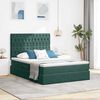 vidaXL Cama com arruma&ccedil;&atilde;o e LED Verde Escuro 140 x 190 cm Veludo
