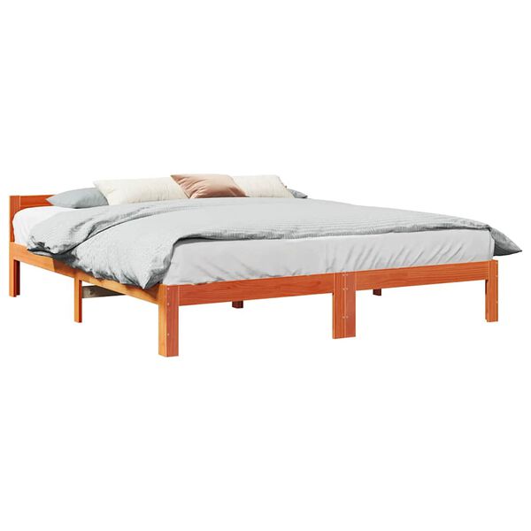 vidaXL Cama sem colch&atilde;o 160x200 cm madeira pinho maci&ccedil;o castanho-mel