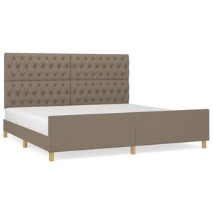 vidaXL Estrutura cama cabeceira 200x200 cm tecido castanho-acinzentado