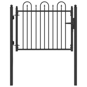 vidaXL Port&atilde;o de Cerca DRONTEN 100 x 75 cm Metal Preto Tranc&aacute;vel