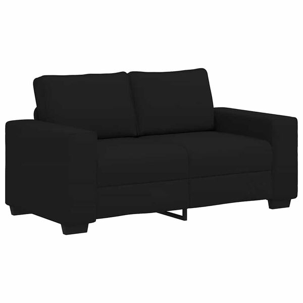 vidaXL Sof&aacute; de 2 lugares tecido 160x77x82 cm preto