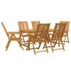 vidaXL Conjunto de Jantar para Jardim 7 unid. Castanho