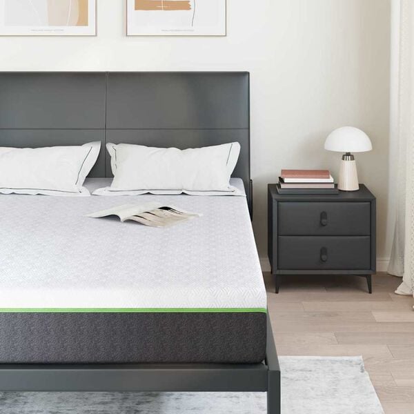 vidaXL Colch&atilde;o Branco e Cinza 140 x 190 cm Tecido Jacquard