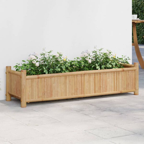 vidaXL Vaso/floreira de jardim 100x30x25 cm bambu