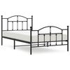 vidaXL Estrutura de cama com cabeceira e p&eacute;s 107x203 cm metal preto