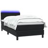 vidaXL Cama box spring c/ colch&atilde;o e LED 90x210 cm veludo preto