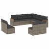 vidaXL 11 pcs conjunto sof&aacute;s de jardim c/ almofad&otilde;es vime PE cinzento