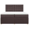 vidaXL Cama com molas/colch&atilde;o 200x200 cm tecido castanho-escuro
