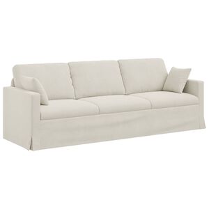 vidaXL Sof&aacute; Creme 228 x 78 x 80 cm Veludo