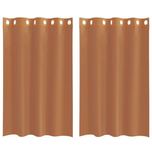vidaXL Cortinas de voile com ilh&oacute;s 2 pcs terracota