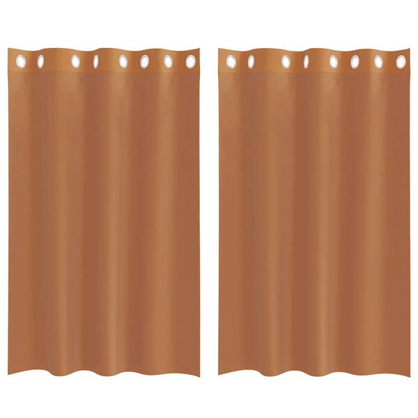 vidaXL Cortinas de voile com ilhós 2 pcs terracota