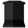 vidaXL Estantes de parede 2 pcs 78x18x20 cm madeira preto brilhante