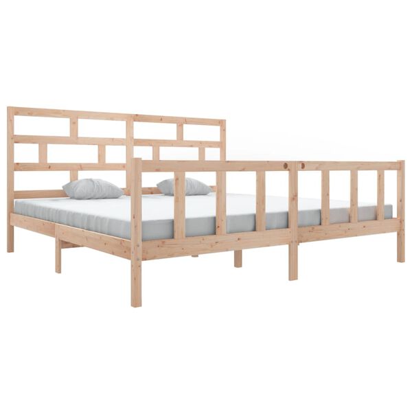 vidaXL Estrutura de cama super king 180x200 cm pinho maciço
