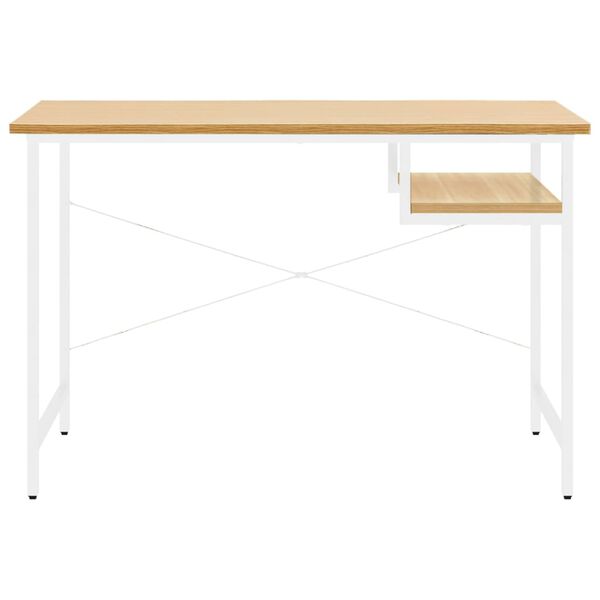 vidaXL Secret&aacute;ria p/ PC 105x55x72cm MDF e metal branco/carvalho-claro