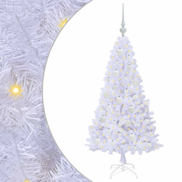 vidaXL &Aacute;rvore de Natal Artificial com 150 LEDs Branco 120 cm PVC e A&ccedil;o
