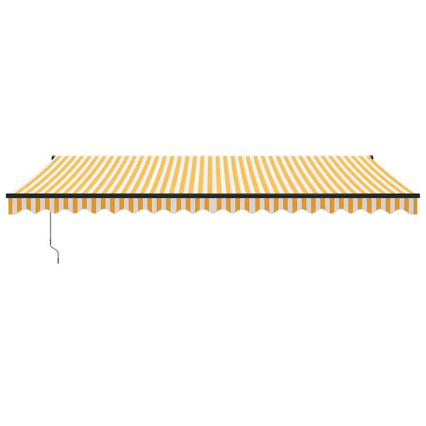 vidaXL Toldo retr&aacute;til autom&aacute;tico 5x3 m amarelo e branco