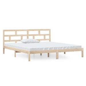 vidaXL Estrutura de cama 140x190 cm pinho maci&ccedil;o