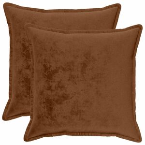 vidaXL Capa almofada 2 pcs HOUTEN Marrom Claro 55 x 55 cm Flanela