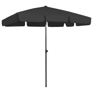 vidaXL Guarda-sol de praia 200x125 cm preto