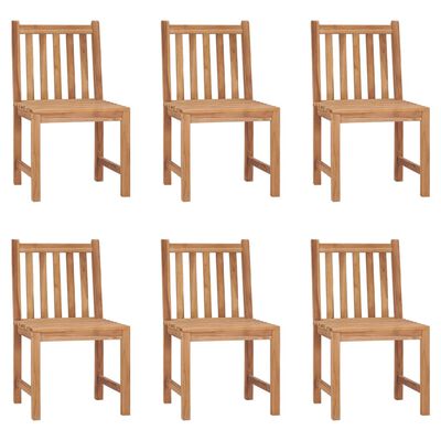 vidaXL Cadeiras de jardim 6 pcs c/ almofadões madeira de teca maciça