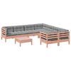vidaXL 9 pcs conj. sof&aacute;s jardim c/ almofad&otilde;es madeira abeto-de-douglas