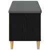 vidaXL Banco de Hall com almofada Carvalho Preto 60 x 38 x 46 cm